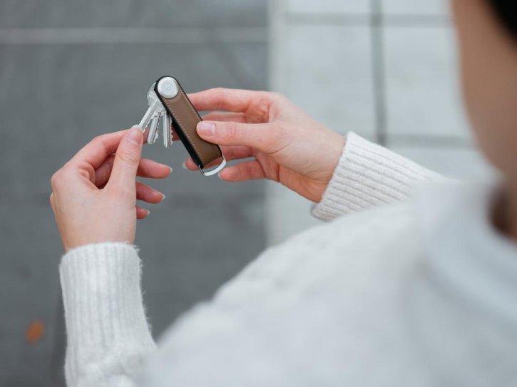 orbitkey Key Organiser Hybrid leather acorn